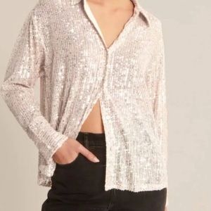 Abercrombie & Fitch Sequin Button-Up Shirt